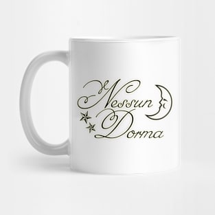 Nessun dorma with moon and stars - yellow glow Mug